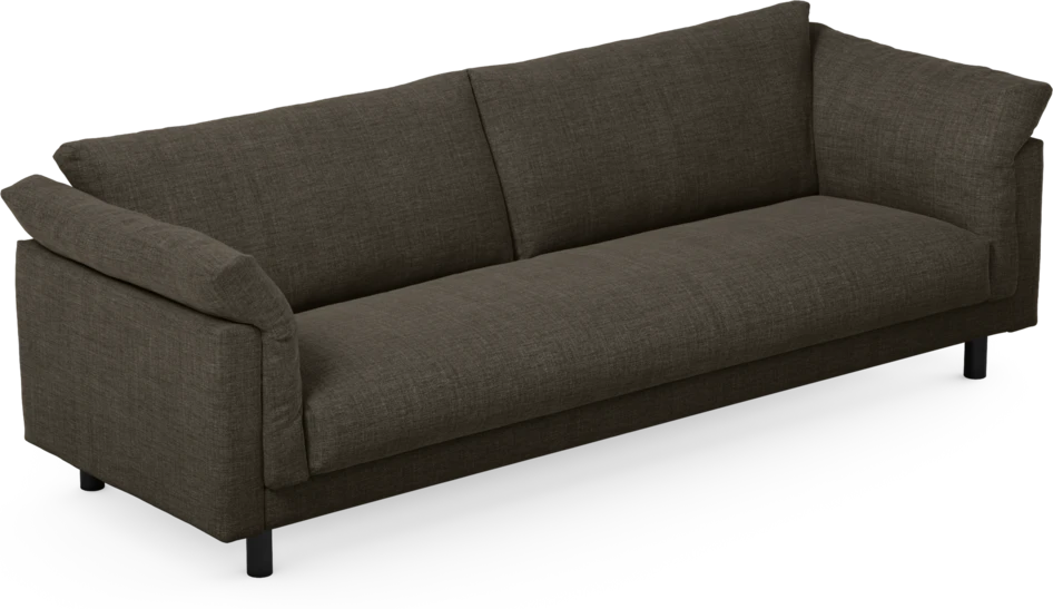 Cherrie - 4-sits soffa, hel dyna, fast klädsel - Brun