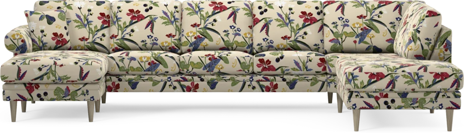 Eden - 3-sits soffa med schäslong vänster och divan höger - Flerfärgad