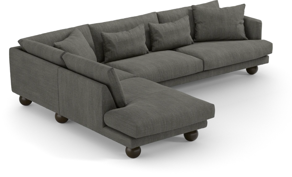 Harper - 3-sits soffa med divan vänster - Grå