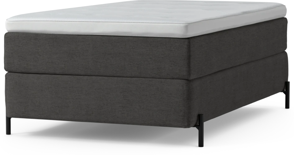 Delux Exclusive - Kontinentalsäng, enkelsäng 120 cm med bäddmadrass och sängben - Grå