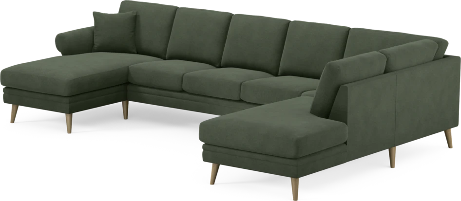 Eden - 3-sits soffa med schäslong vänster och divan höger - Grön