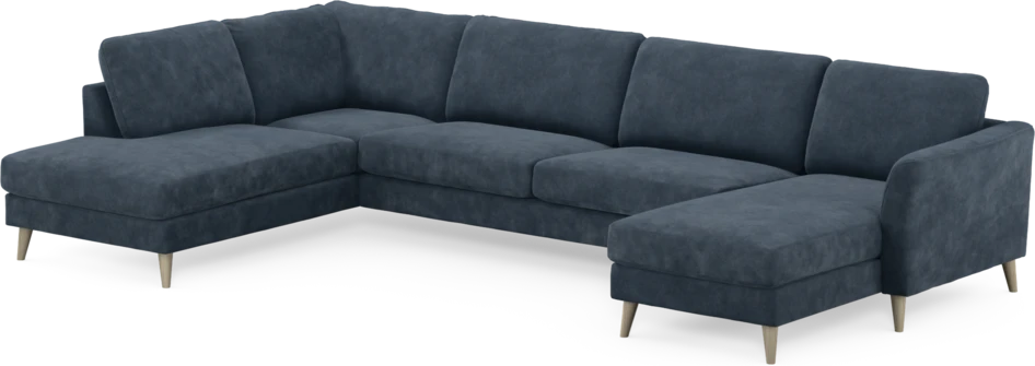 Bridge - 3-sits soffa med divan vänster och schäslong höger - Blå