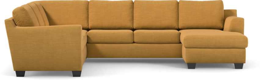 Friday - Hörnsoffa, 2+3-sits med schäslong höger - Gul
