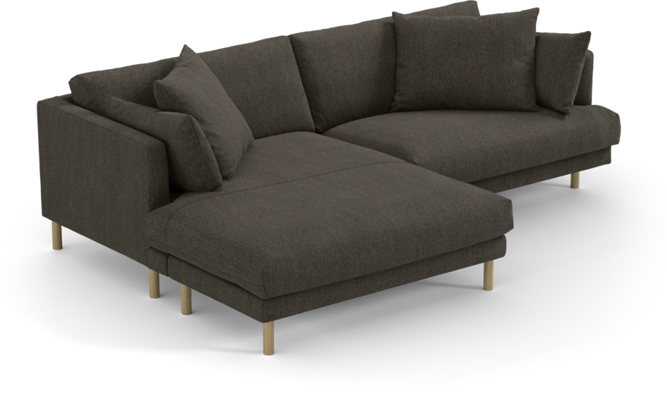 Harper - 4-sits med schäslong XL vänster - Brun