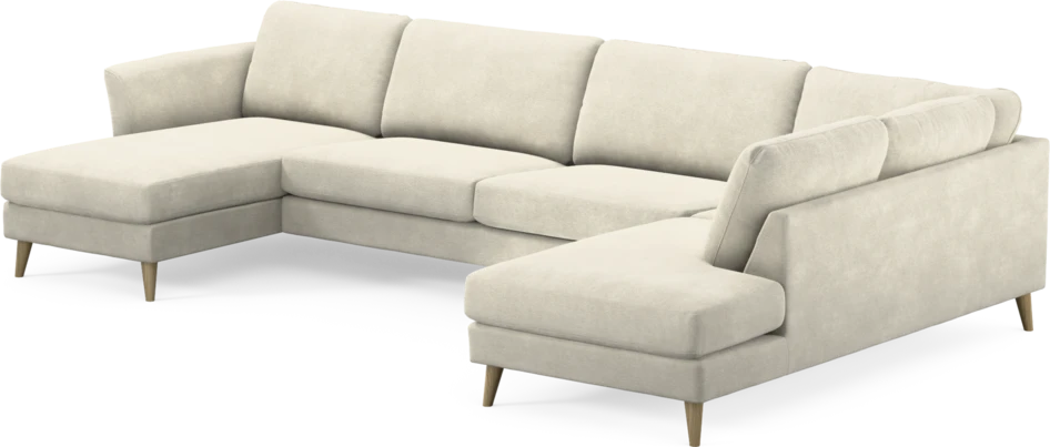 Bridge - 3-sits soffa med schäslong vänster och divan höger - Vit