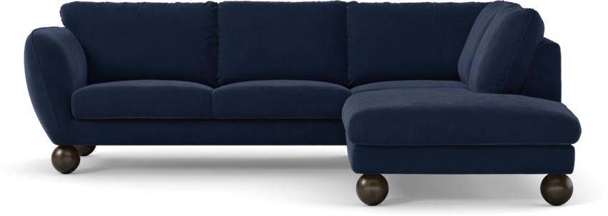 Madison Lux - 2-sits soffa med divan höger - Blå