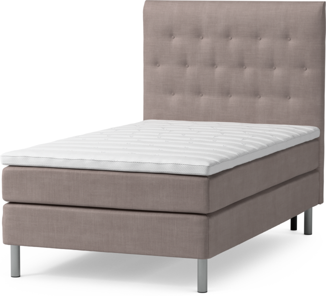 Roma Family - Kontinentalsäng, enkelsäng med bäddmadrass och sänggavel pikerad, B 105-140