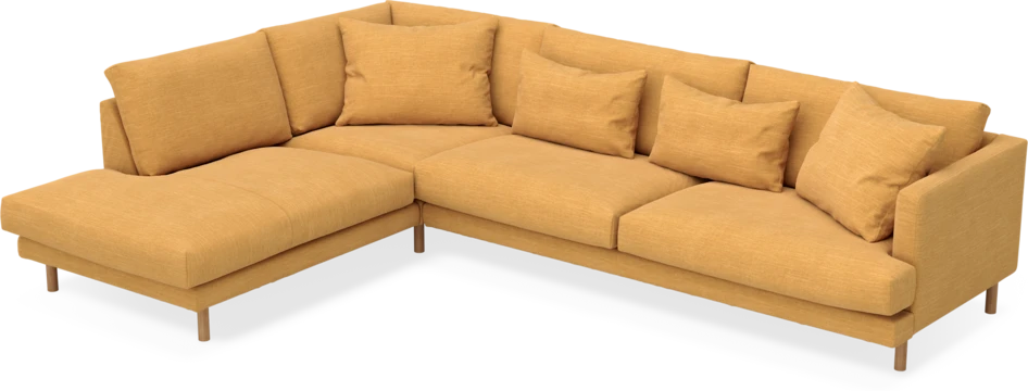 Harper - 3-sits soffa med divan vänster - Gul
