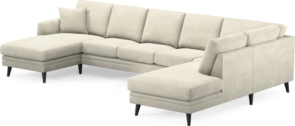 Eden - 3-sits soffa med schäslong vänster och divan höger - Vit