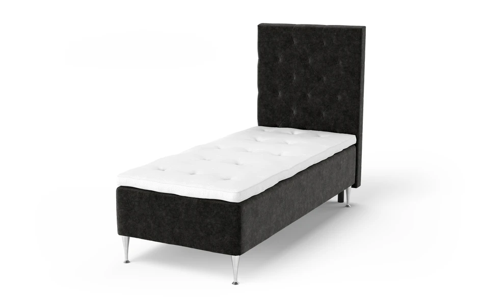 Dream Delux - Ramsäng, enkelsäng med bäddmadrass Dream Delux vit - Svart