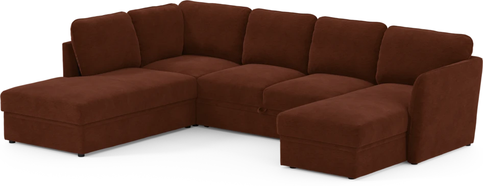 Öland - Bäddsoffa med divan vänster och schäslong höger - Orange