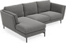 Madison Lux - 2-sits soffa med schäslong vänster - Grå