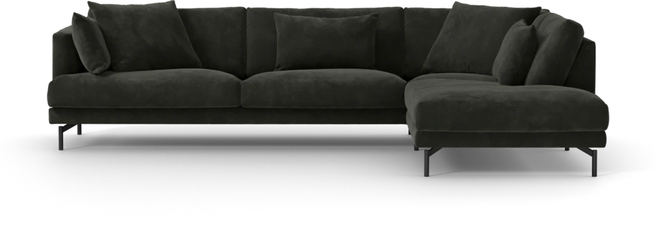 Harper - 3-sits soffa med divan höger - Svart