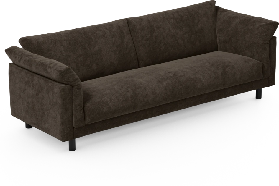 Cherrie - 4-sits soffa, hel dyna, fast klädsel - Brun