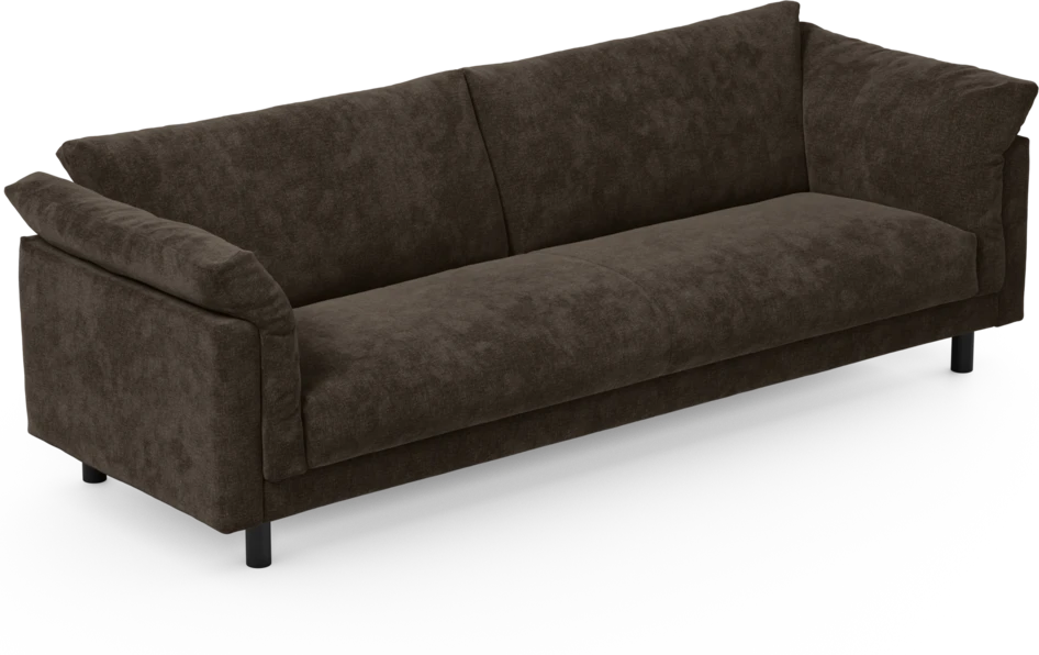 Cherrie - 4-sits soffa, hel dyna, fast klädsel - Brun