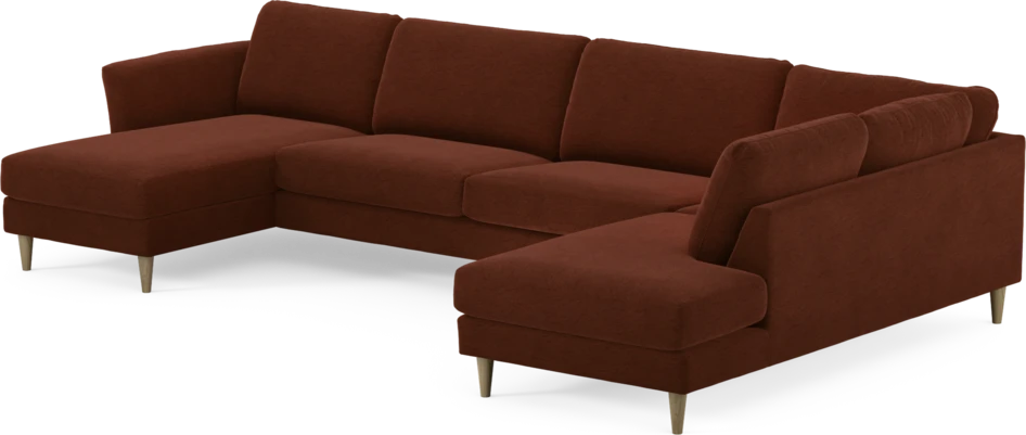 Bridge - 3-sits soffa med schäslong vänster och divan höger - Orange
