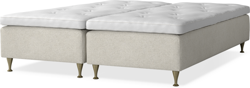 Delux Sense - Ramsäng, dubbelsäng med bäddmadrass - Beige