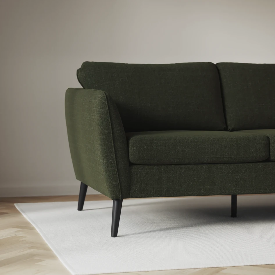 County - 2,5-sits soffa med divan höger - Grön