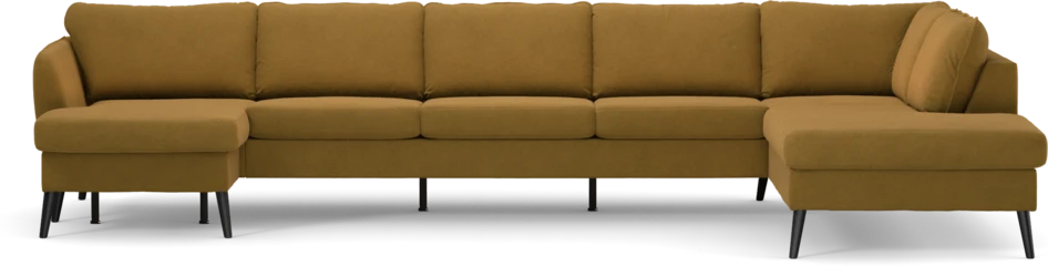 County - 4-sits soffa med schäslong vänster och divan höger - Gul