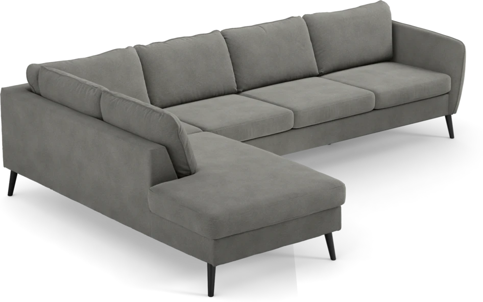 County - 3-sits soffa med divan vänster - Grå
