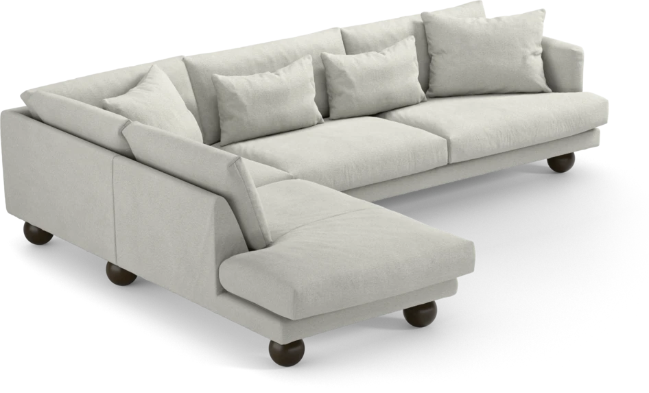 Harper - 3-sits soffa med divan vänster - Vit