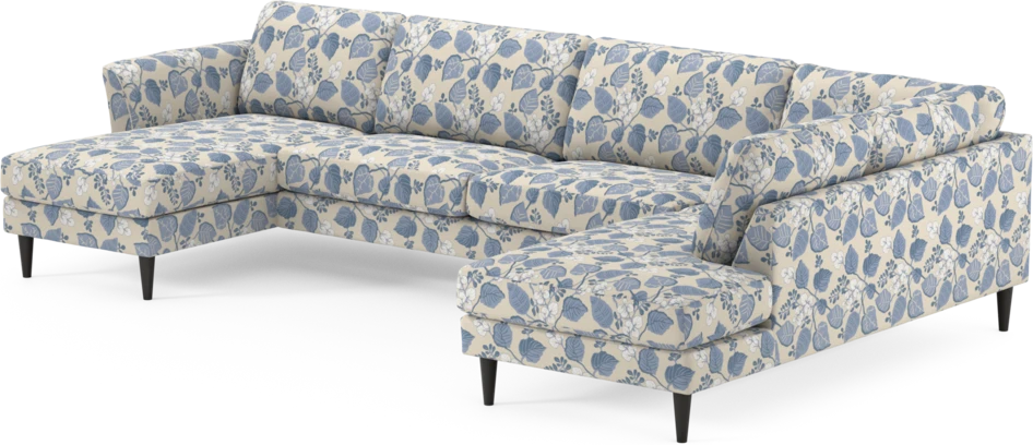 Bridge - 3-sits soffa med schäslong vänster och divan höger - Blå