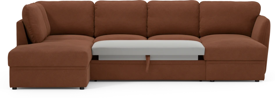 Öland - Bäddsoffa med divan vänster och schäslong höger - Orange