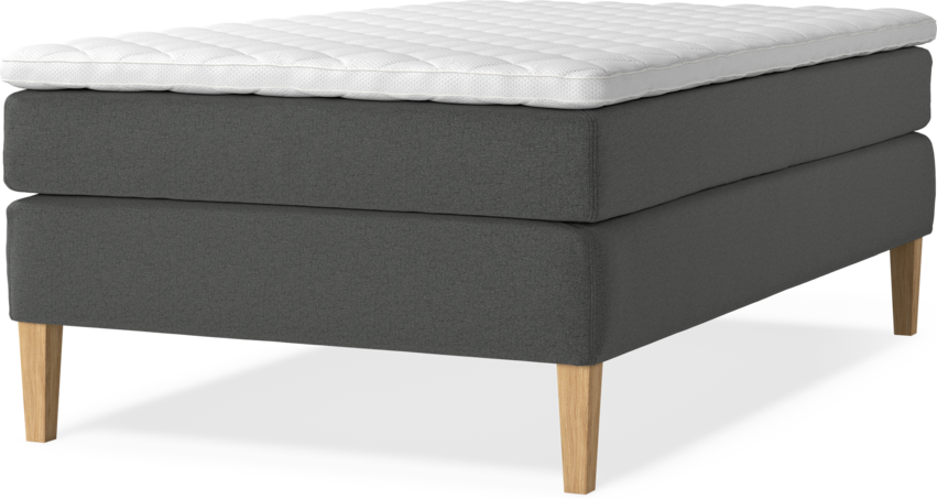 Delux Sense - Kontinentalsäng, enkelsäng 120 cm med bäddmadrass - Grå