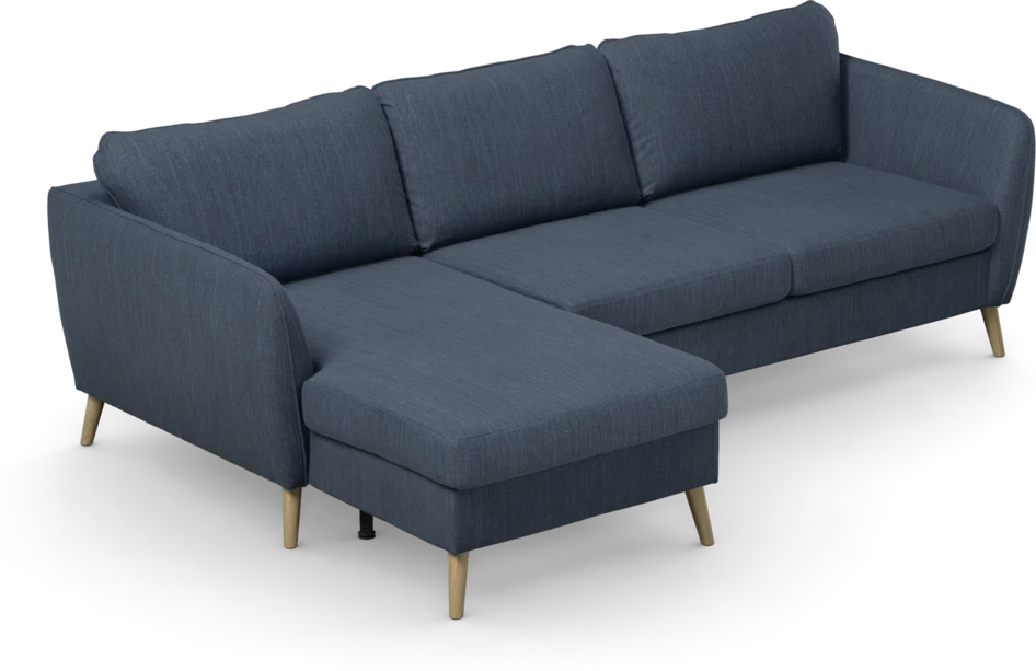 County - 3-sits soffa med flyttbar schäslong - Blå