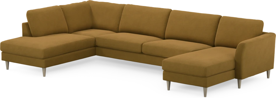 Bridge - 3-sits soffa med divan vänster och schäslong höger - Gul