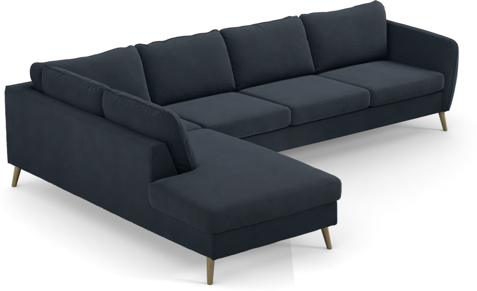County - 3-sits soffa med divan vänster - Blå