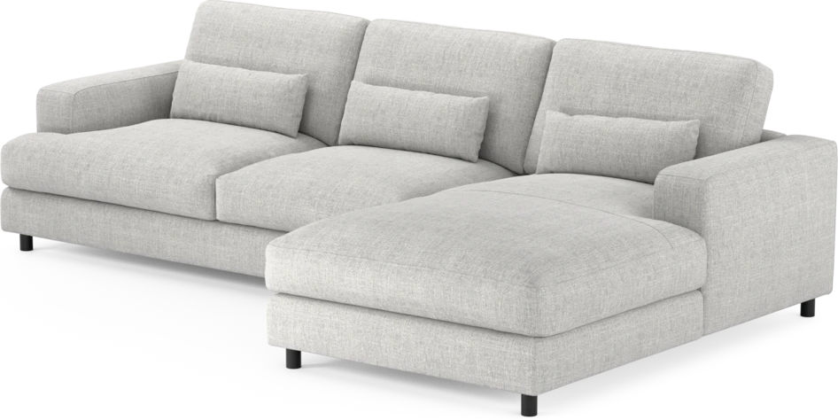 Noma - 3-sits soffa med schäslong höger - Grå