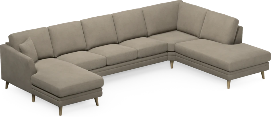 Eden - 3-sits soffa med schäslong vänster och divan höger - Beige