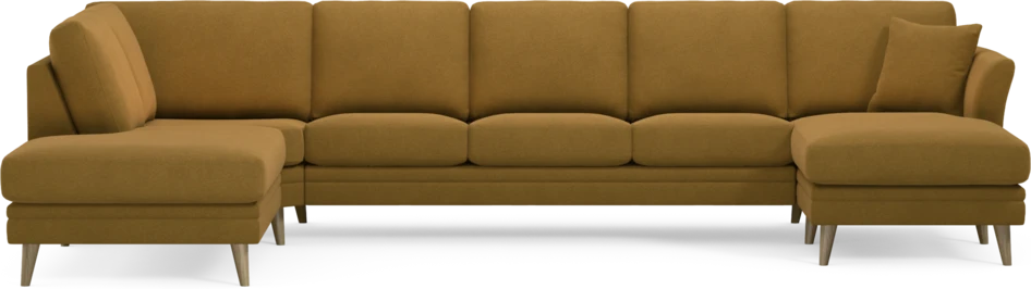 Eden - 3-sits soffa med divan vänster och schäslong höger - Gul