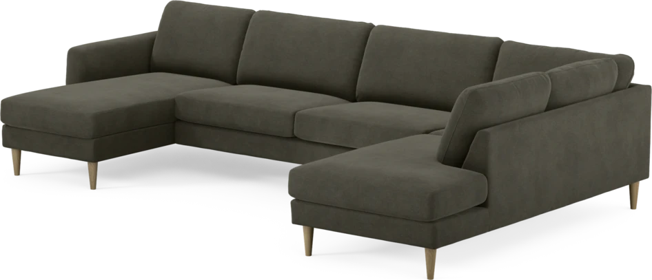 Bridge - 3-sits soffa med schäslong vänster och divan höger - Grå