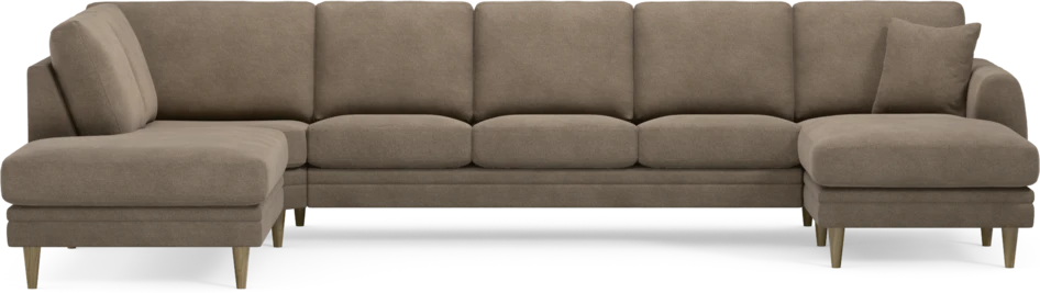Eden - 3-sits soffa med divan vänster och schäslong höger - Brun
