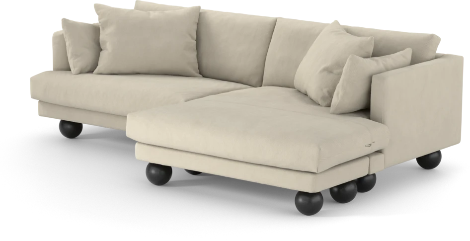 Harper - 4-sits med schäslong XL höger - Vit