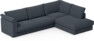 Cherrie Klädsel -  3-sits soffa med divan höger - Blå
