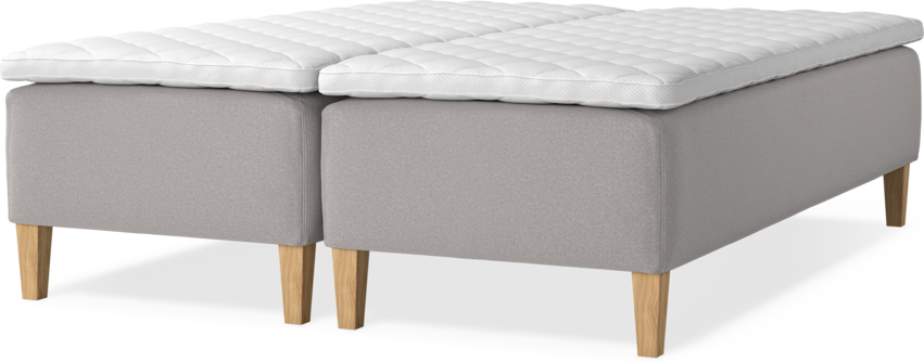 Delux Dream - Ramsäng, dubbelsäng med bäddmadrass - Grå