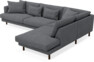 Harper - 3-sits soffa med divan höger - Grå