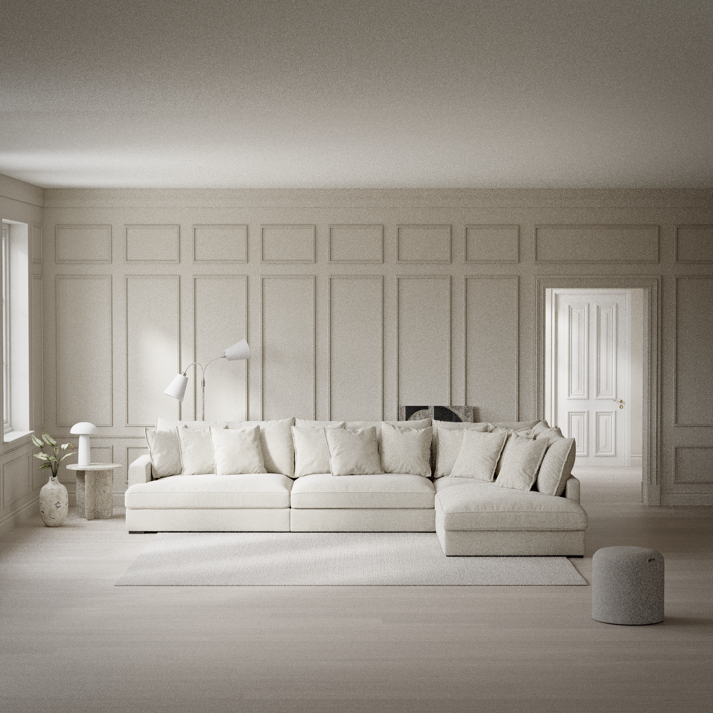 Rossi, 4-sits soffa med divan höger