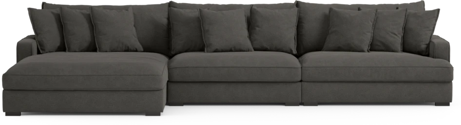 Rossi - 4-sits soffa med schäslong XL vänster - Brun
