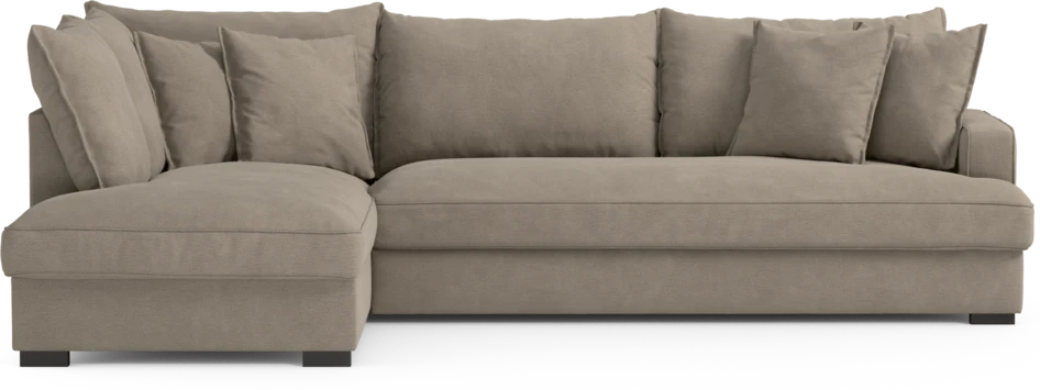 Mila - 3-sits soffa med divan vänster, hel dyna - Beige