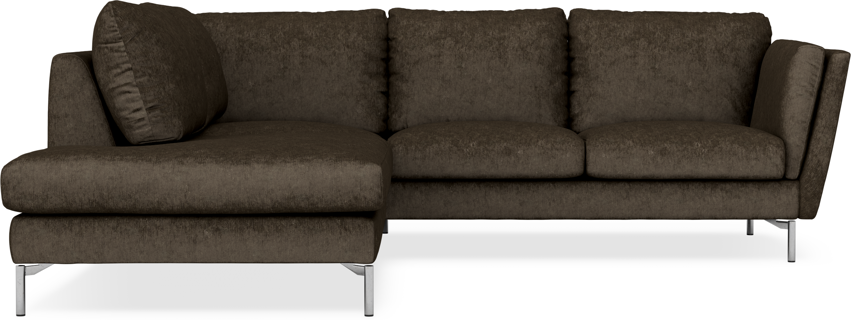 Madison - 2-sits soffa med divan vänster - Brun