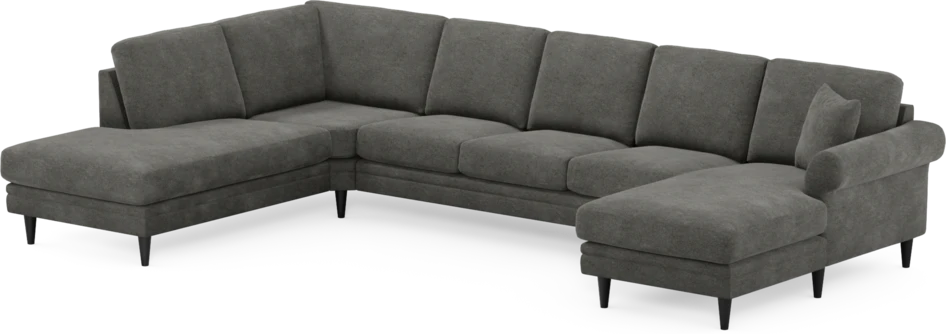 Eden - 3-sits soffa med divan vänster och schäslong höger - Grå