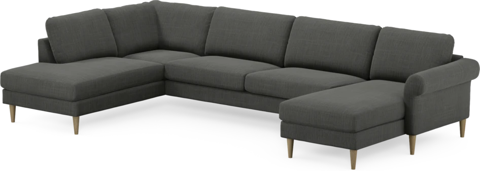Bridge - 3-sits soffa med divan vänster och schäslong höger - Grå