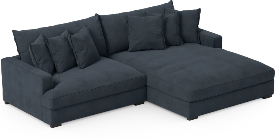 Rossi - 2-sits soffa med schäslong XL höger - Blå