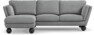 Madison Lux - 2-sits soffa med schäslong vänster - Grå