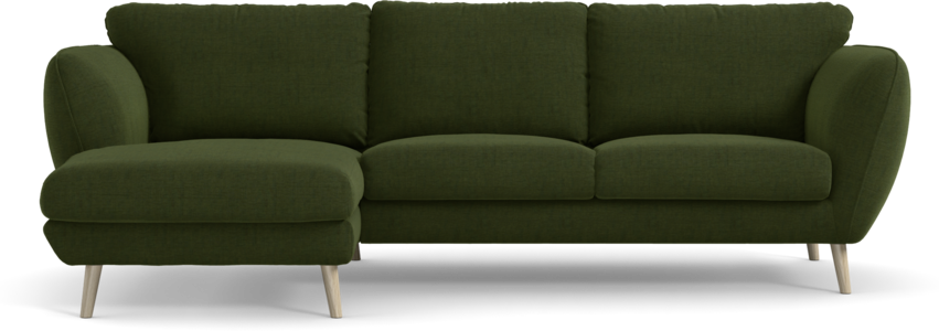 Madison Lux - 2-sits soffa med schäslong vänster - Grön