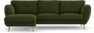 Madison Lux - 2-sits soffa med schäslong vänster - Grön
